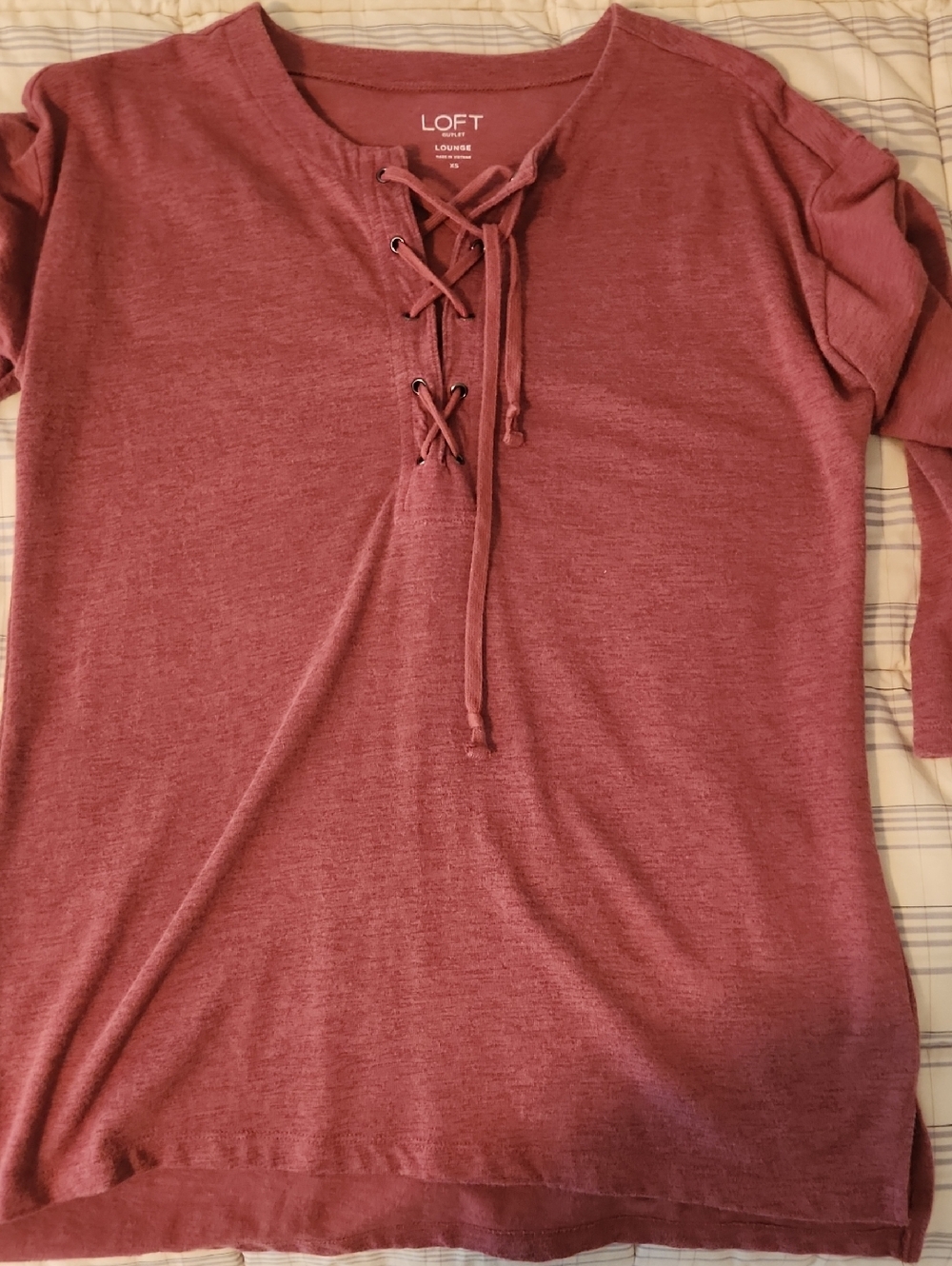 Loft Burgandy Casual Top